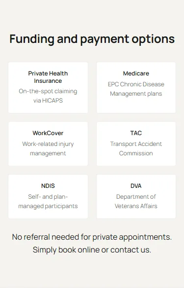 Hillview Physiotherapy Group — Redesigned Website — Contact Section (Mobile)